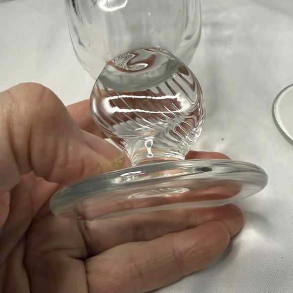 6 Fostoria Captiva 7" Water Glasses Clear Shell Design Base Coastal Dinner Serve - Picture 4 of 8